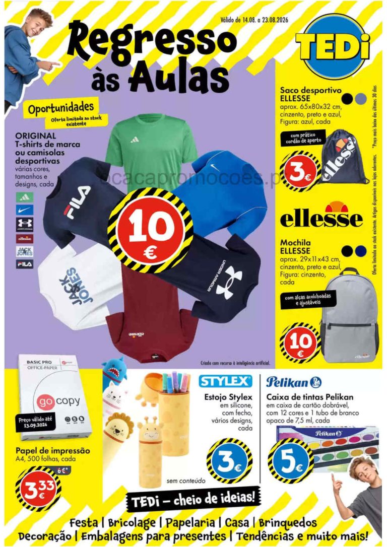 Folheto Tedi Regresso às Aulas – Antevisão Promoções 14 a 23 de agosto