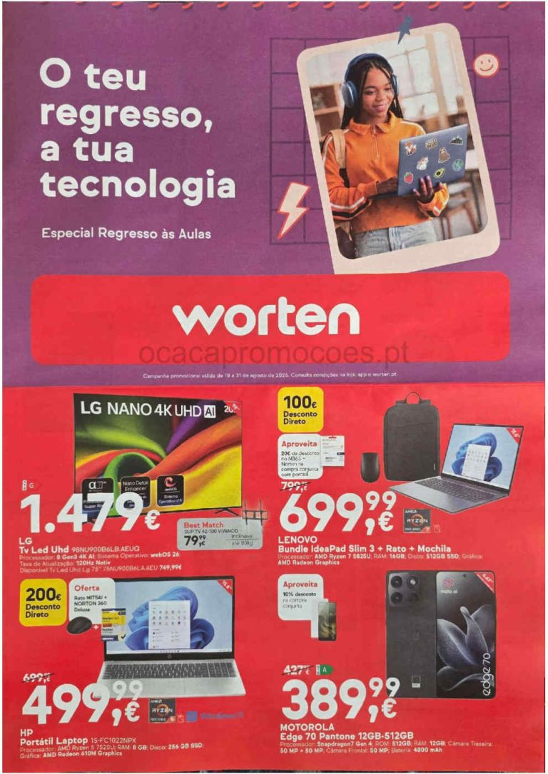 Folheto Worten – Antevisão Promoções 18 a 31 de agosto