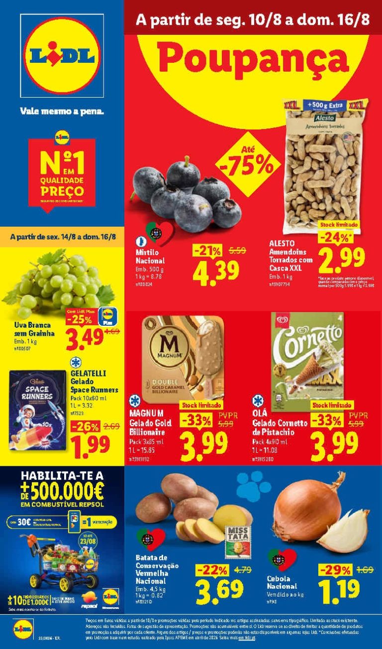 Folheto Lidl – Antevisão Promoções 10 a 16 de agosto