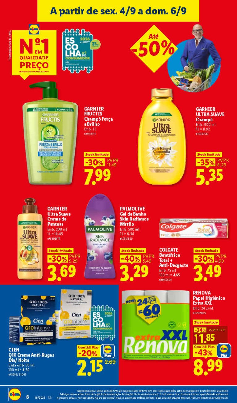 Folheto Lidl Limpeza e Beleza – Antevisão Promoções de 4 a 6 setembro