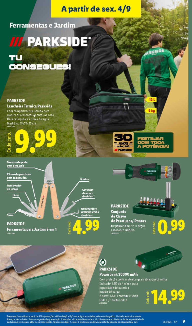 Folheto Lidl Parkside – Antevisão Promoções de 4 a 10 setembro