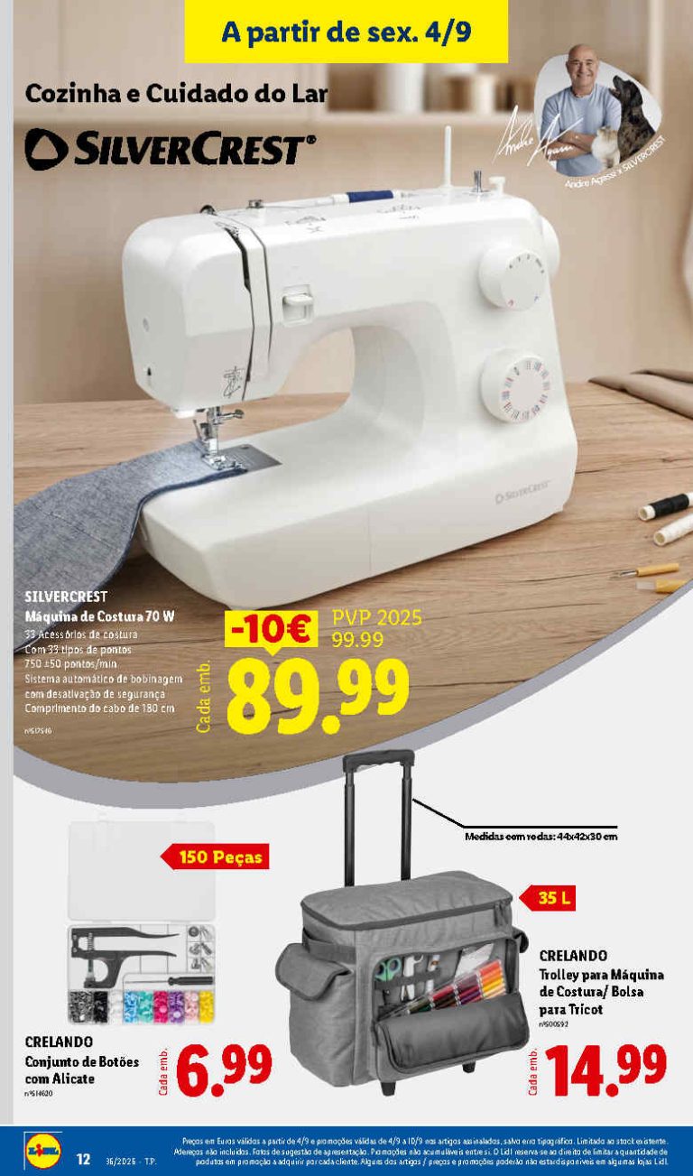 Folheto Lidl Especial Costura – Antevisão Bazar Promoções de 4 a 10 setembro