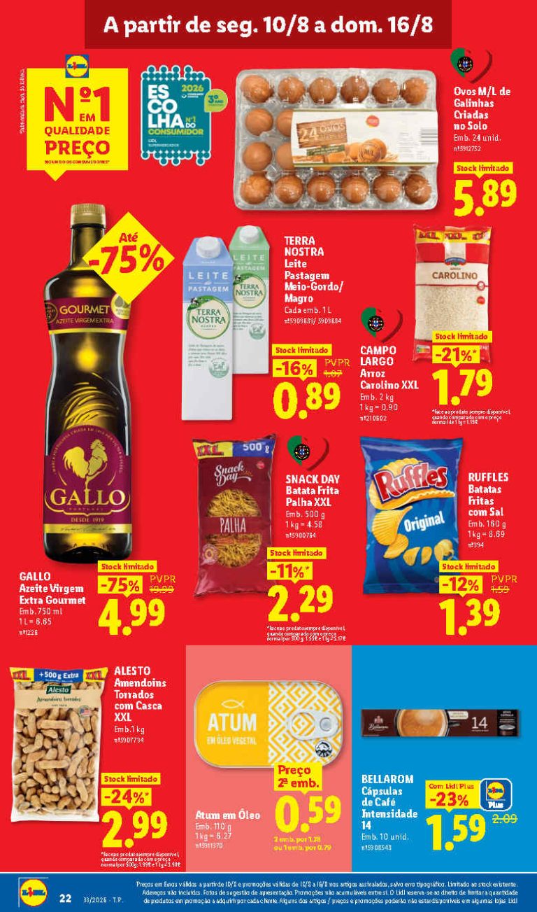 Folheto Lidl Mercearia – Antevisão Promoções 10 a 16 de agosto