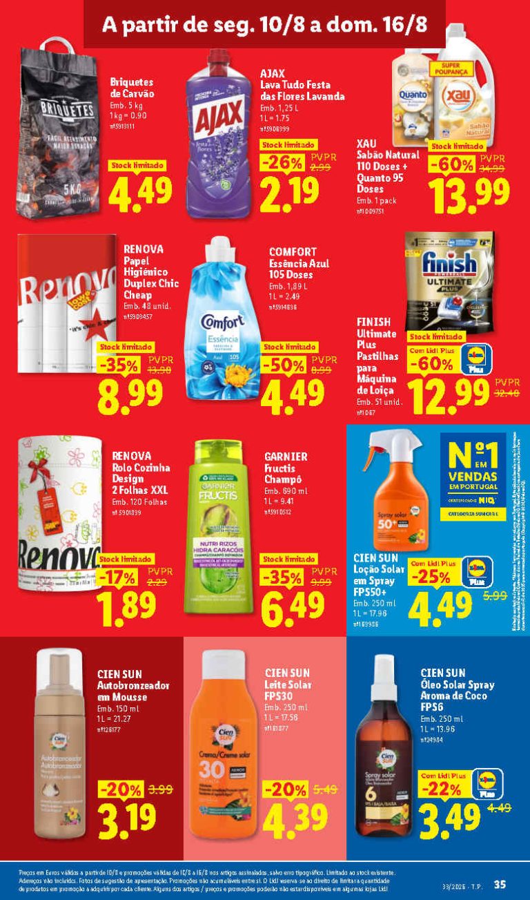 Folheto Lidl Limpeza e Beleza – Antevisão Promoções 10 a 16 de agosto