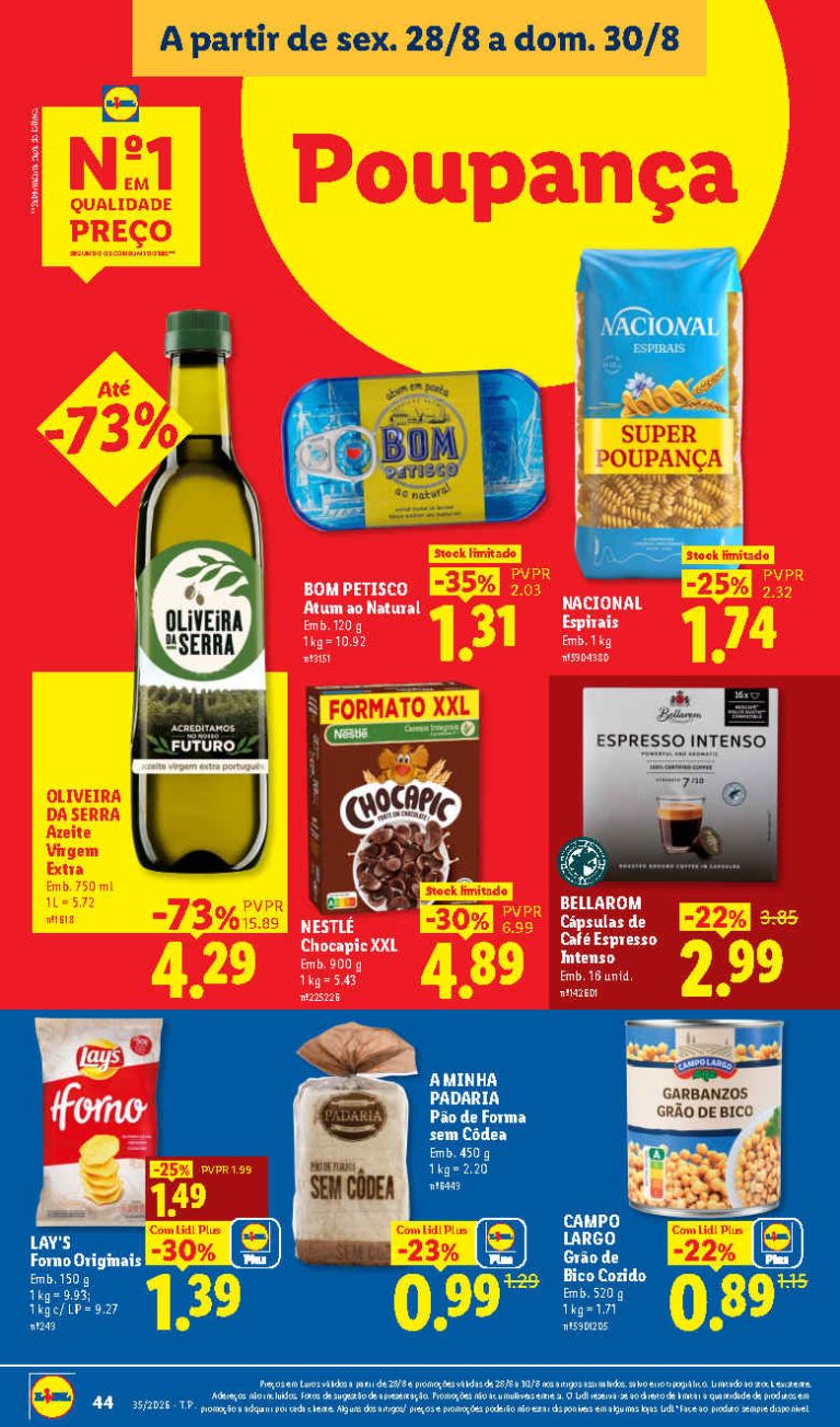 Folheto Lidl Mercearia – Antevisão Promoções 28 a 30 de agosto