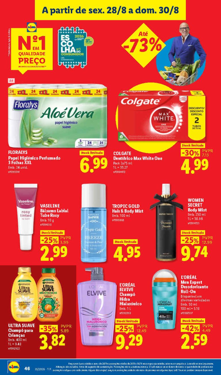 Folheto Lidl Limpeza e Beleza – Antevisão Promoções 28 a 30 de agosto