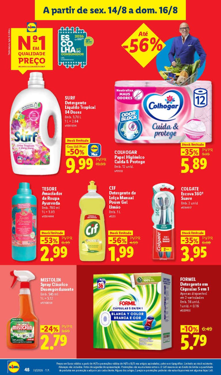 Folheto Lidl Limpeza e Beleza – Antevisão Promoções 14 a 16 de agosto