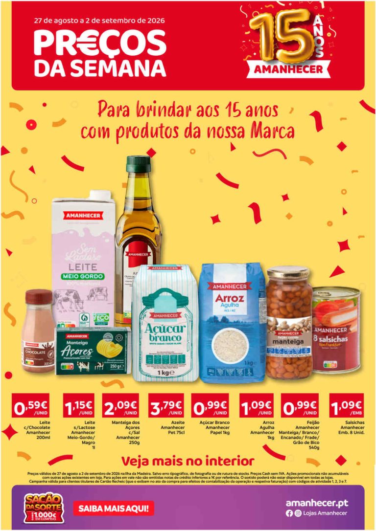 Folheto Amanhecer Madeira – Antevisão Promoções 27 agosto a 2 setembro