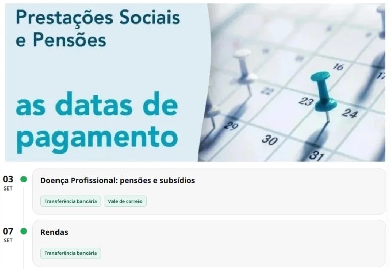 Subsídios – Datas pagamento Segurança Social Esta Semana 31 agosto a 4 setembro