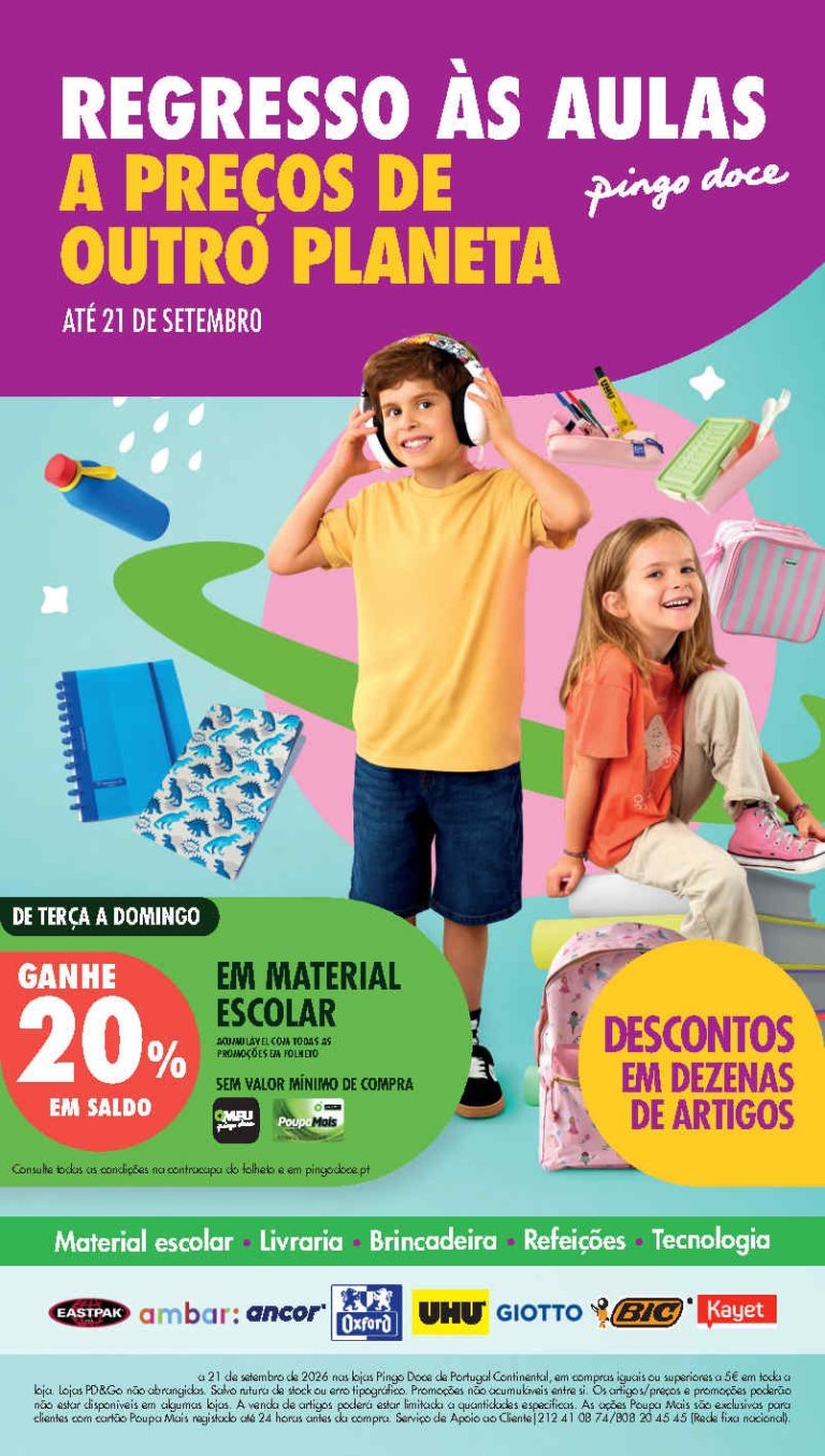 Folheto Pingo Doce Regresso às Aulas – Antevisão Promoções 19 agosto a 21 setembro