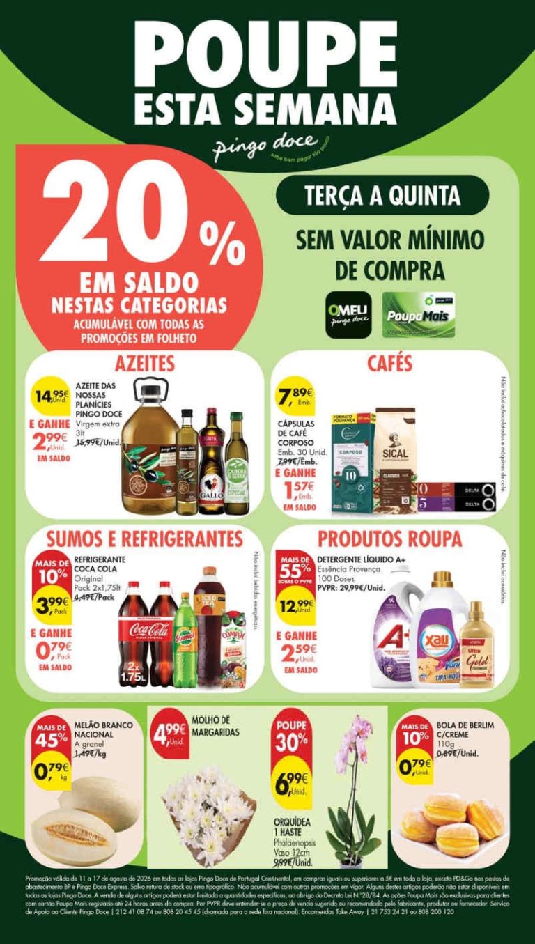 Folheto Pingo Doce lojas Pequenas – Antevisão Promoções 11 a 17 de agosto
