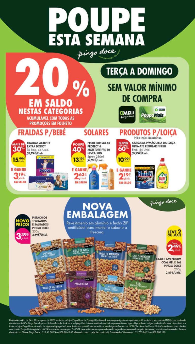 Folheto Pingo Doce Lojas pequenas – Antevisão Promoções 4 a 10 de agosto