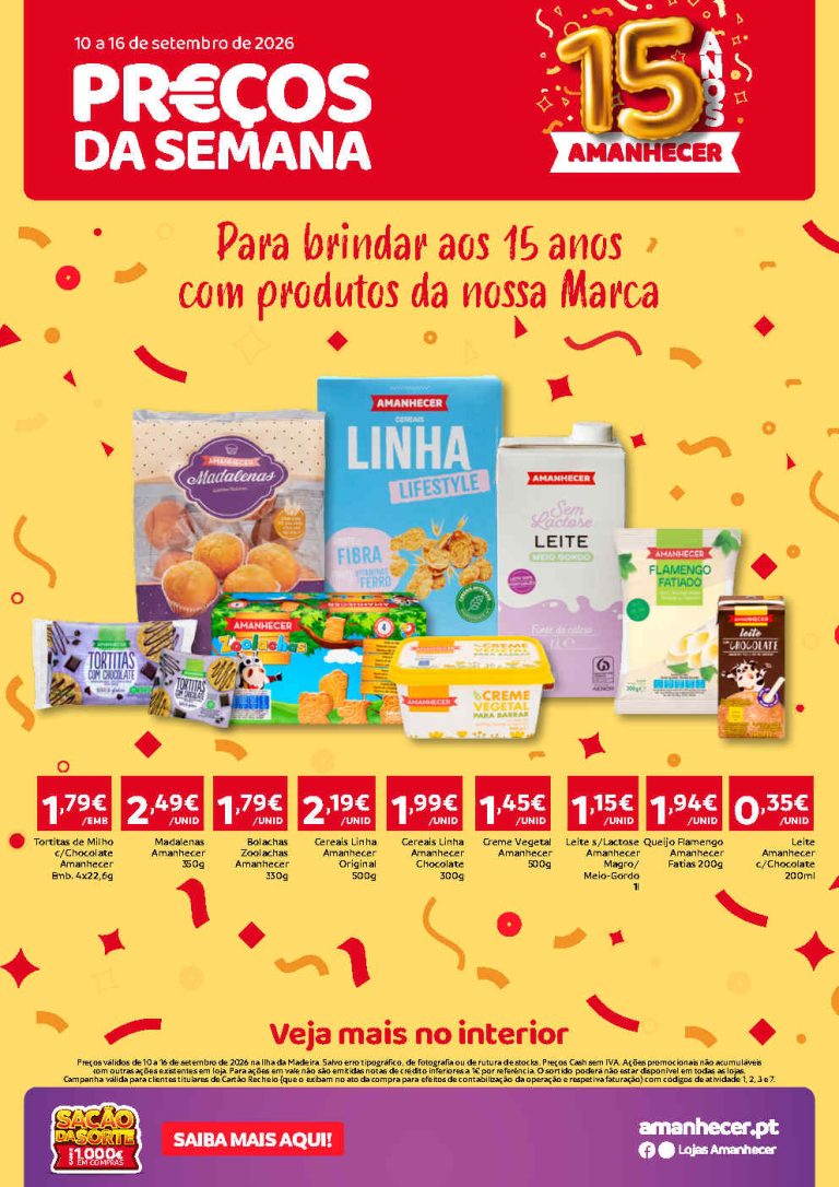 Folheto Amanhecer Madeira – Antevisão Promoções 10 a 16 de setembro