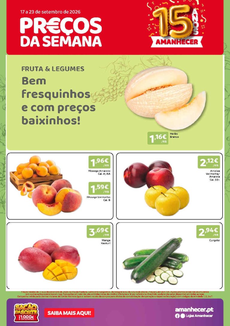 Folheto Amanhecer Madeira – Antevisão Promoções 17 a 23 de setembro