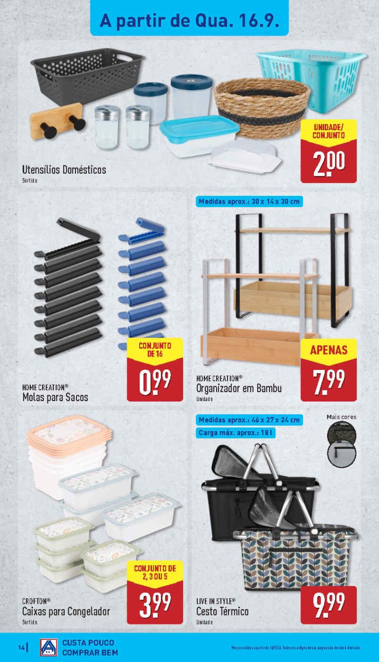 Aldi Destaques – Antevisão Bazar Promoções 16 a 20 de setembro