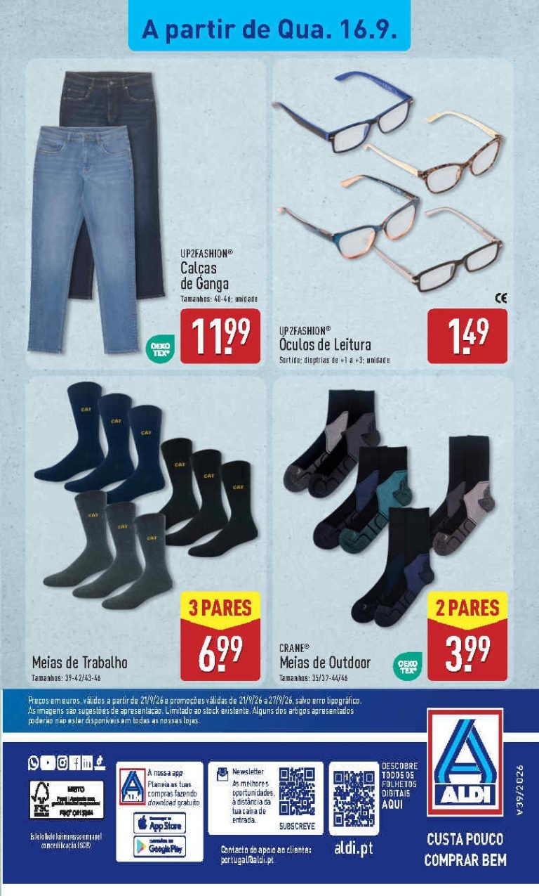 Folheto Aldi Moda – Antevisão Promoções Bazar 16 a 26 de setembro