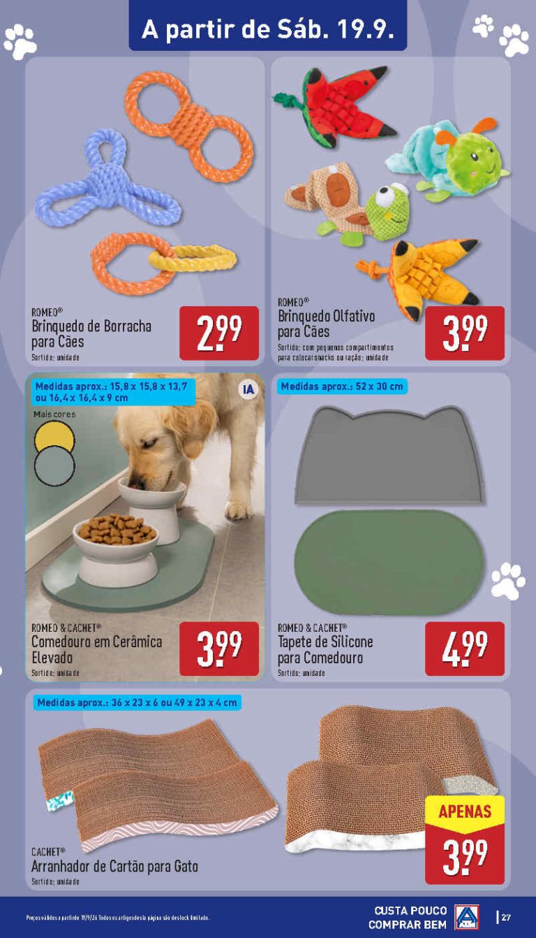 Folheto Aldi Bazar Pets – Antevisão Promoções 19 a 20 de setembro
