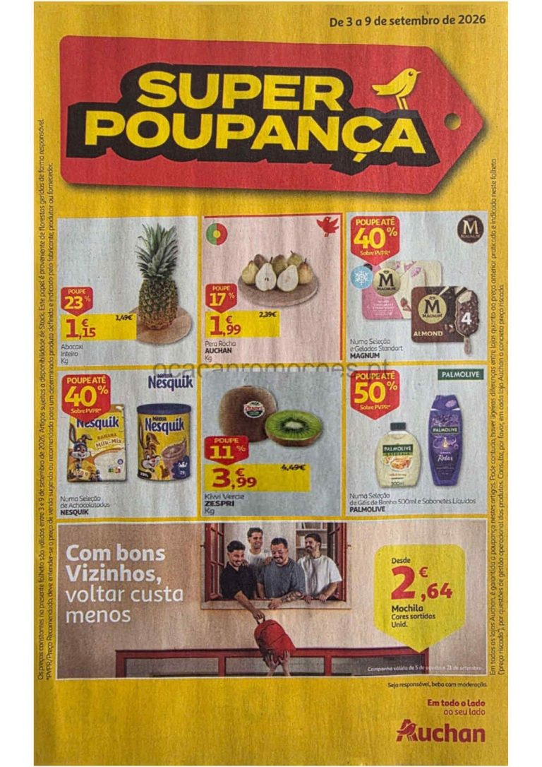 Folheto Auchan Super – Antevisão Promoções de 4 a 9 setembro