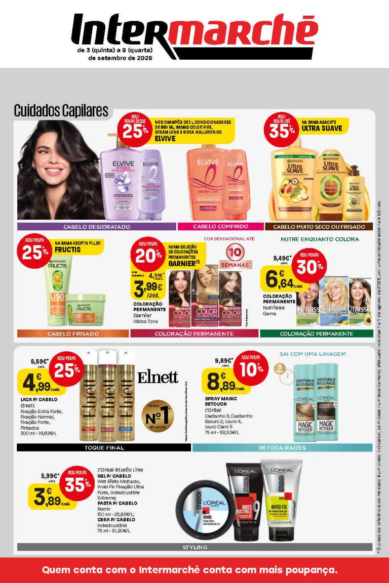 Folheto Intermarché Beleza – Antevisão Promoções 4 a 9 de setembro