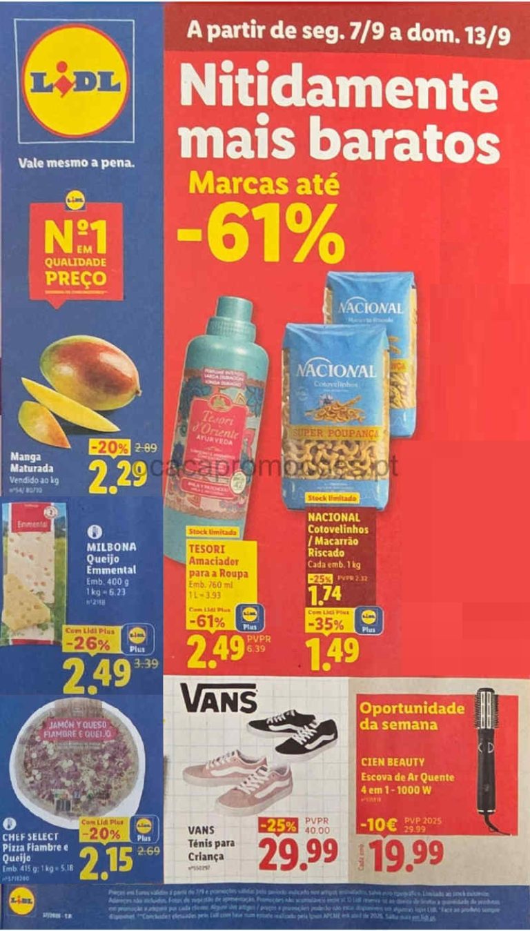 Folheto Lidl – Antevisão Promoções a partir 7 setembro
