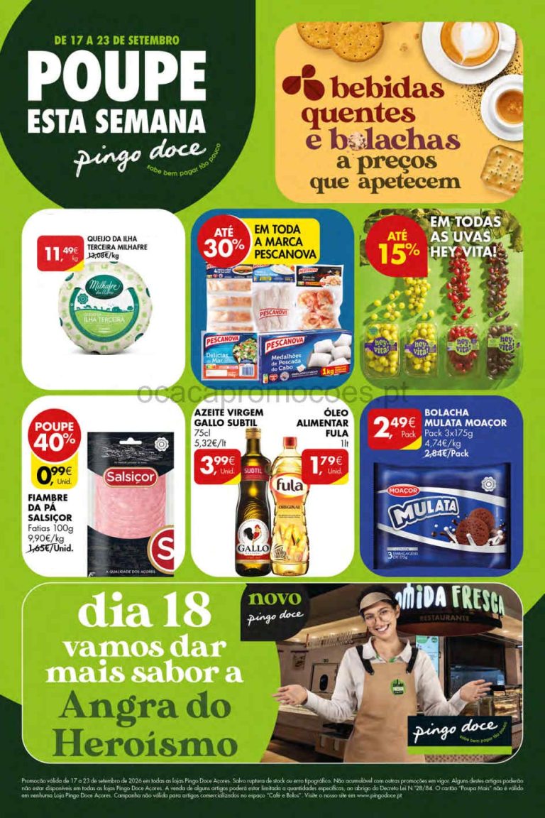 Folheto Pingo Doce Açores – Antevisão Promoções 17 a 23 de setembro