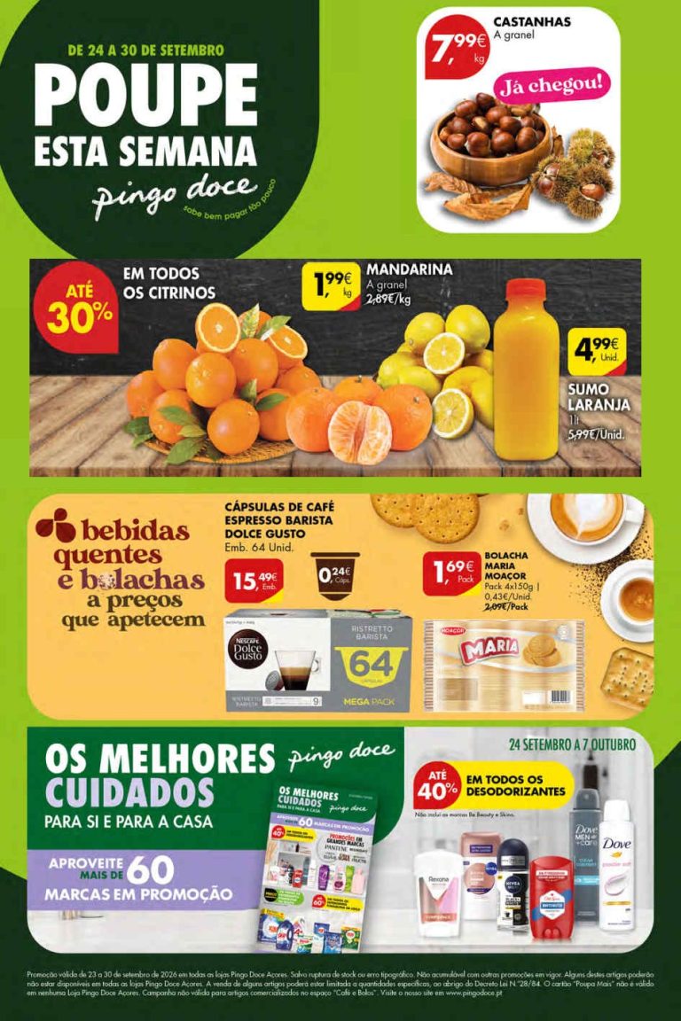 Folheto Pingo Doce Açores – Antevisão Promoções 24 a 30 de setembro