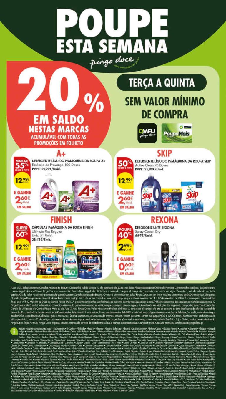 Folheto Pingo Doce Lojas Médias – Antevisão Promoções 8 a 14 de setembro