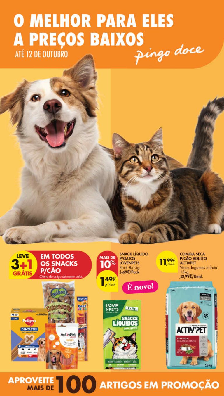 Folheto Pingo Doce Pets – Antevisão Promoções 29 setembro a 12 outubro