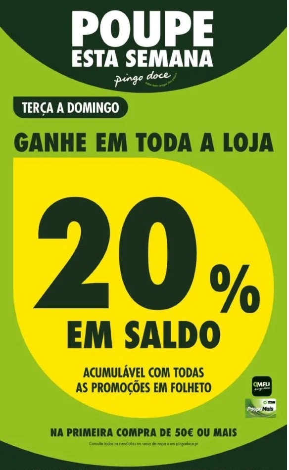 Antevisão Pingo Doce – 20% desconto Toda a loja 15 a 20 de setembro