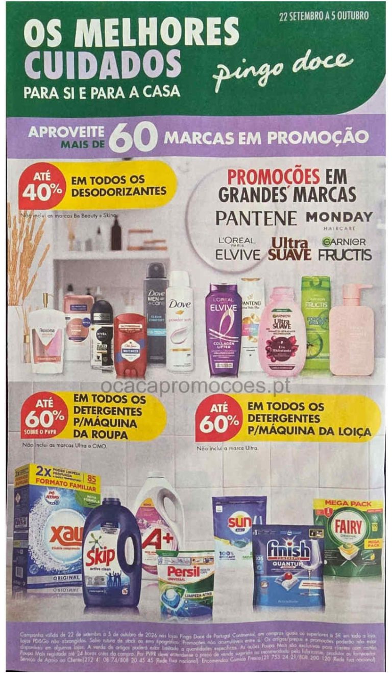 Folheto Pingo Doce Limpeza e Beleza – Antevisão Promoções de 22 setembro a 5 outubro