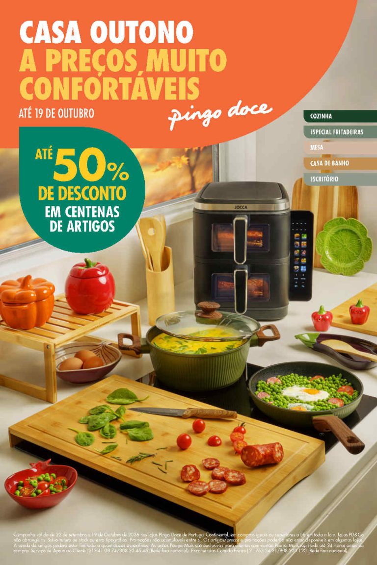 Folheto Pingo Doce Bazar Outono – Antevisão Promoções de 22 setembro a 19 outubro