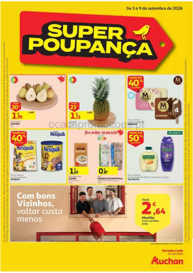 Folheto Auchan – Antevisão Promoções 3 a 9 de setembro