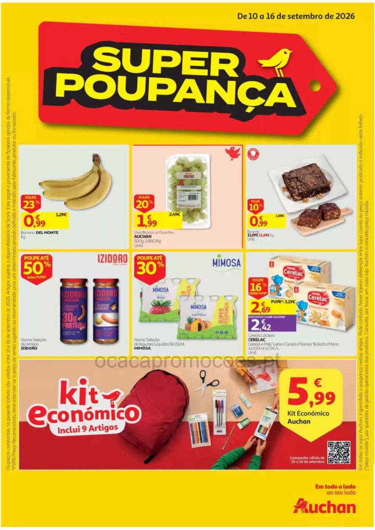 Folheto Auchan – Antevisão Promoções 10 a 16 de setembro
