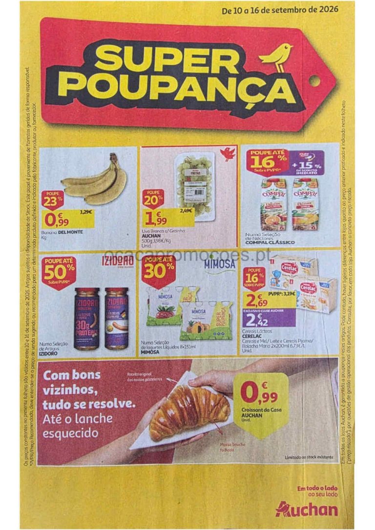 Folheto Auchan Super – Antevisão Promoções de 10 a 16 setembro