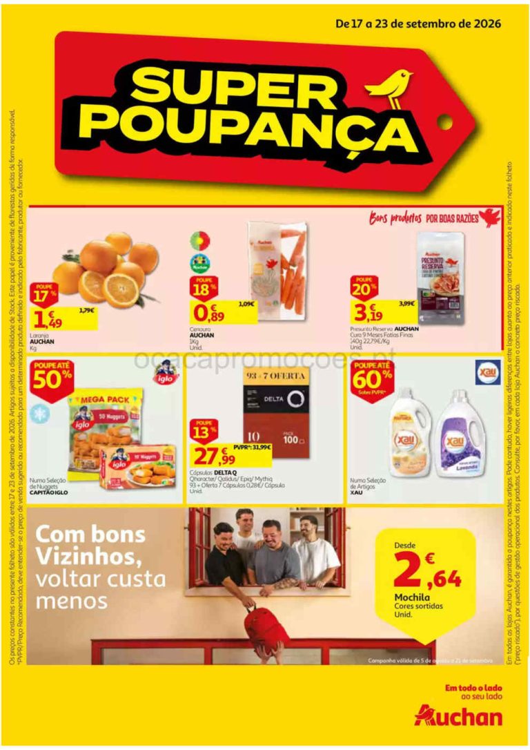 Folheto Auchan – Antevisão Promoções 17 a 23 de setembro