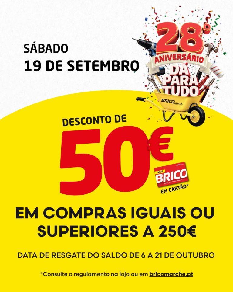 Antevisão Bricomarché – 50€ desconto cartão Toda a loja Só 19 setembro