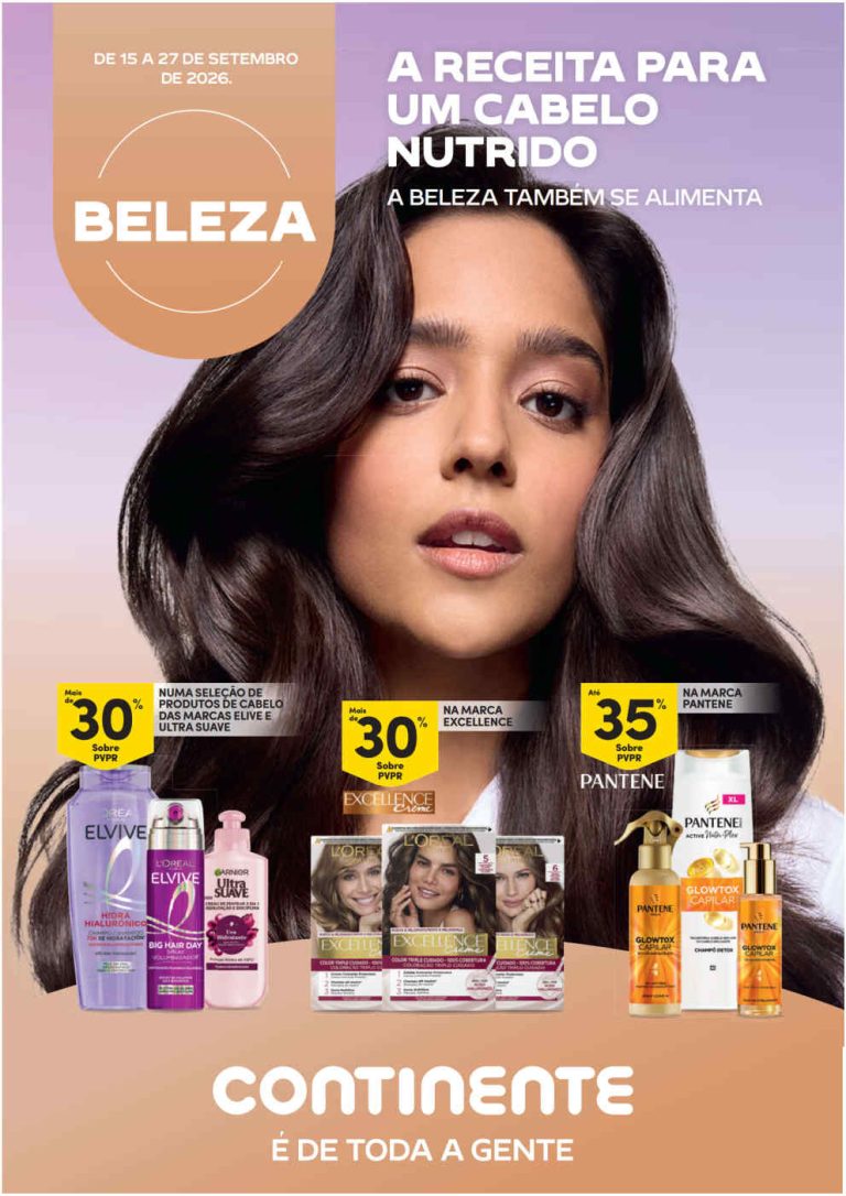 Folheto Continente Beleza – Antevisão Promoções 15 a 27 de setembro