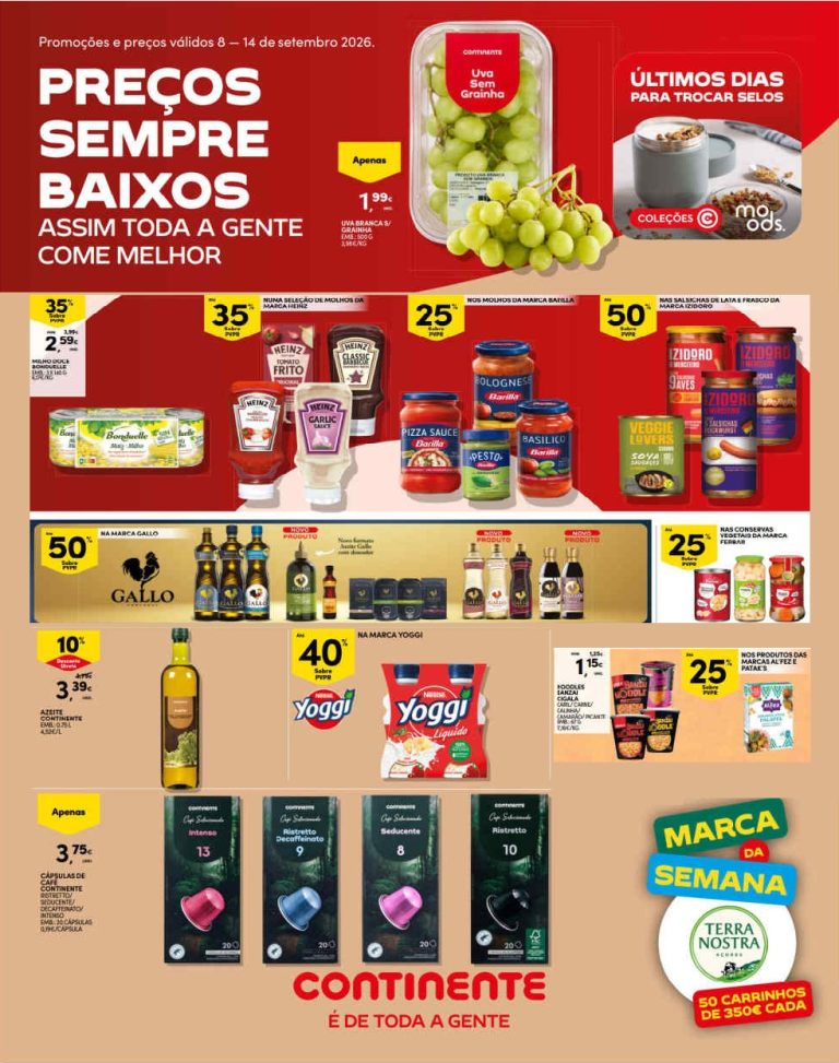 Folheto Continente Modelo – Antevisão Promoções 8 a 14 de setembro