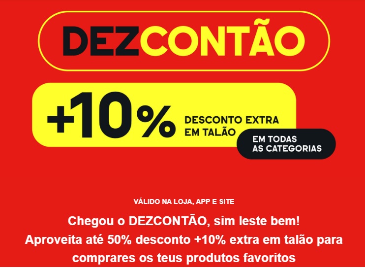 Worten Dezcontão – 10% Desconto extra em talão 5 a 8 setembro