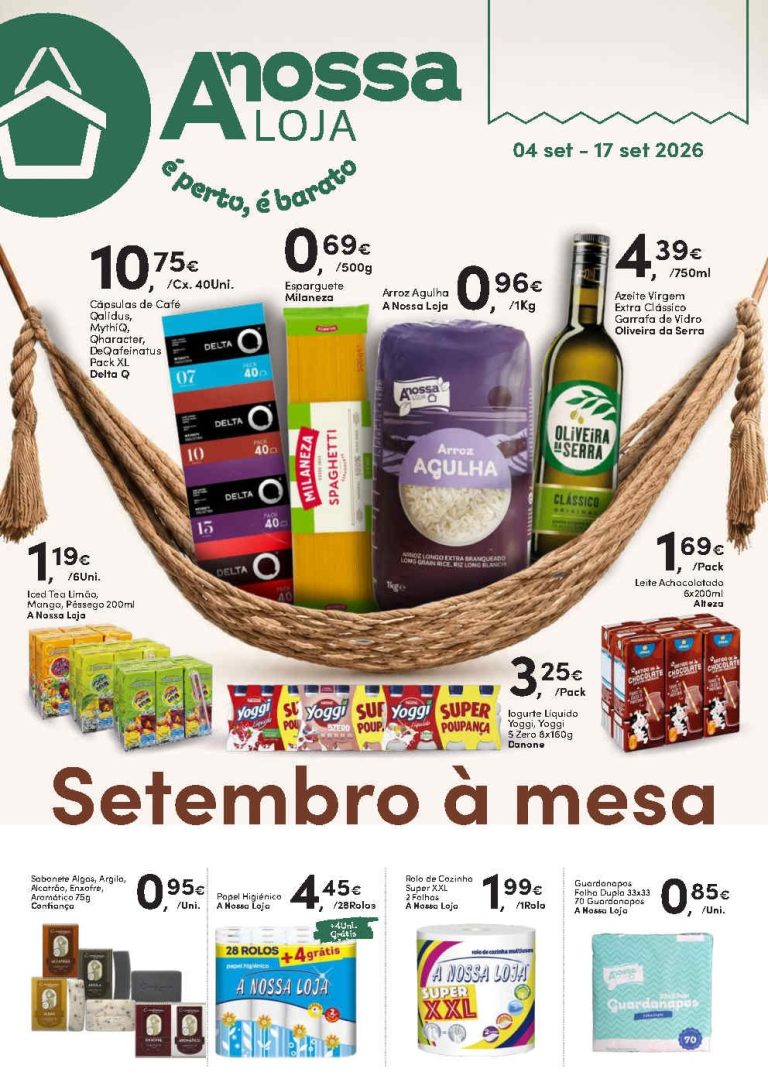 Folheto A Nossa Loja – Antevisão Promoções 4 a 7 de setembro