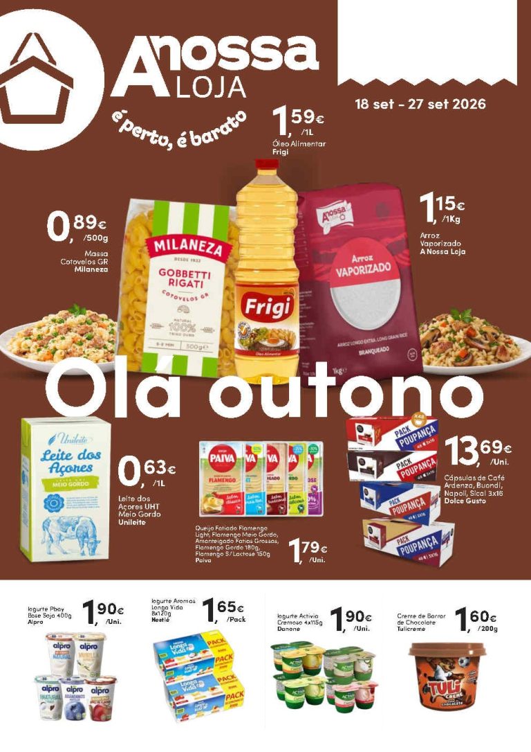 Folheto A Nossa Loja – Antevisão Promoções 18 a 27 de setembro