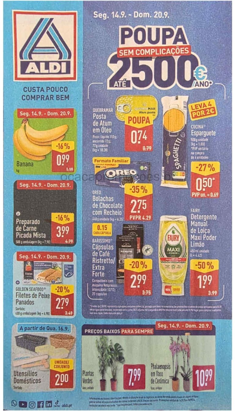 Folheto Aldi – Antevisão Promoções 14 a 20 de setembro