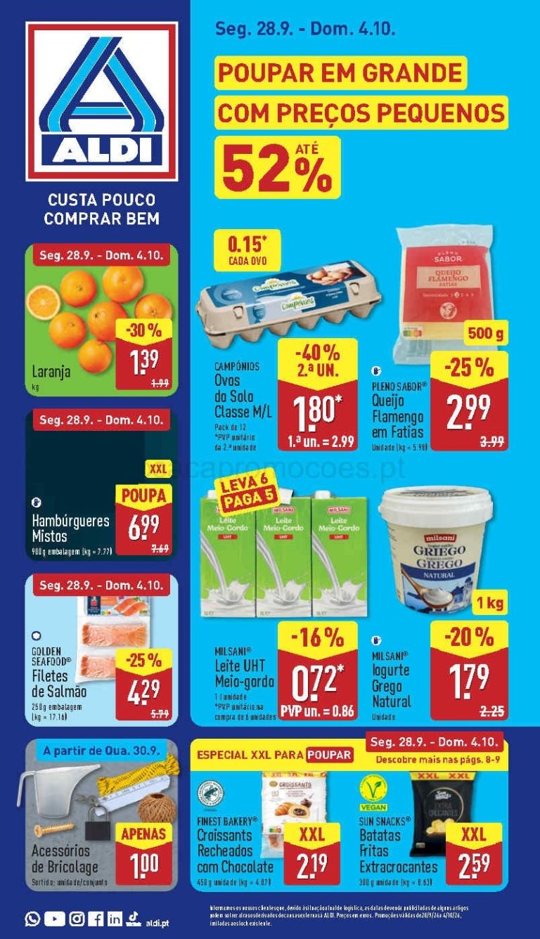 Folheto Aldi – Antevisão Promoções de 28 setembro a 4 outubro