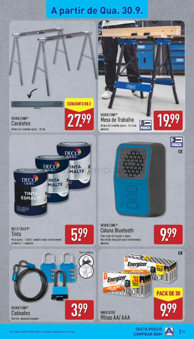 Folheto Aldi Achados – Antevisão Bazar Promoções de 30 setembro a 4 outubro