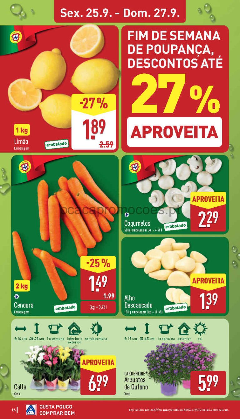 Folheto Aldi Frescos – Antevisão Promoções 25 a 27 de setembro