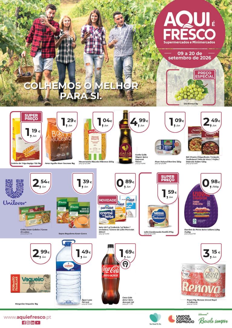 Folheto Aqui É Fresco – Antevisão Promoções 9 a 20 de setembro