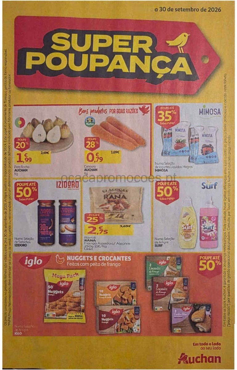 Folheto Auchan Super – Antevisão Promoções de 26 a 30 setembro