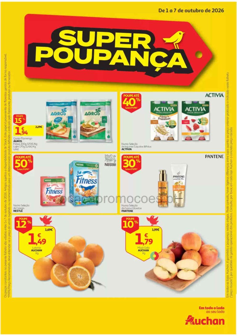 Folheto Auchan – Antevisão Promoções de 1 a 7 outubro
