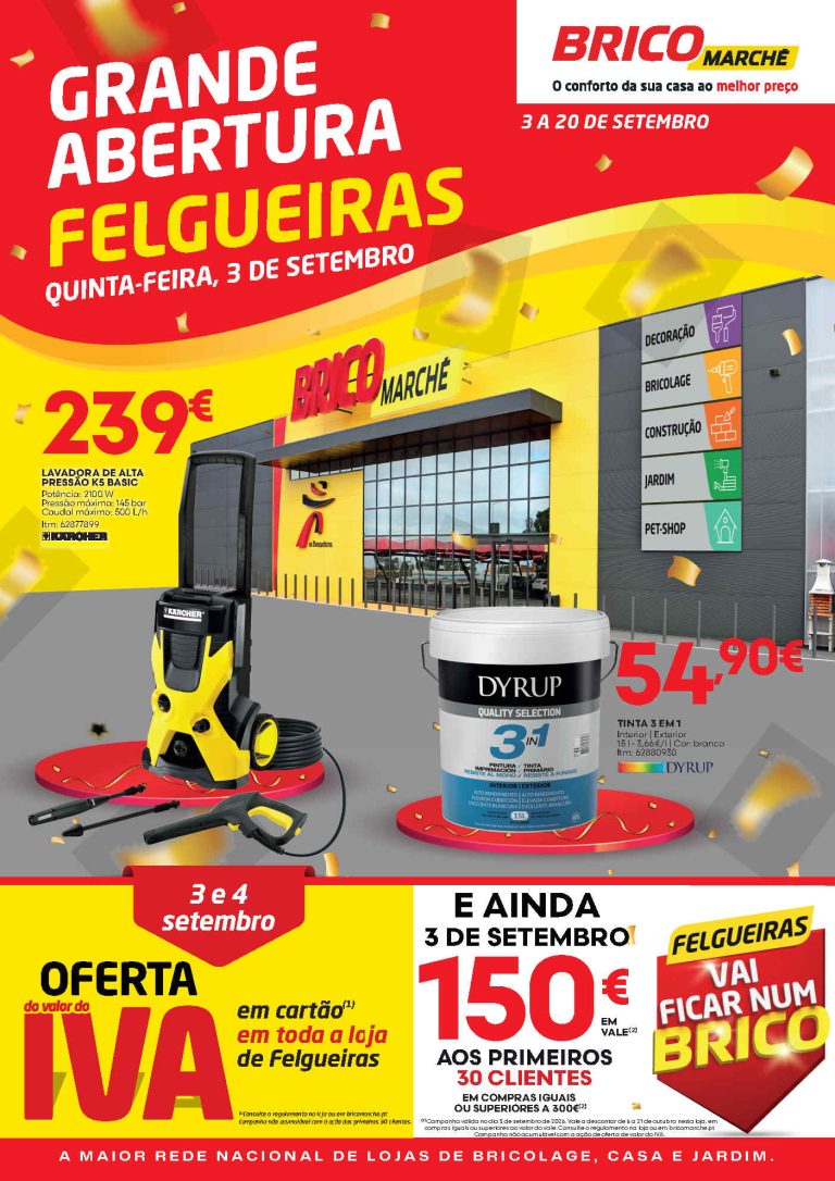 Folheto Bricomarché Especial Abertura – Antevisão Promoções 3 a 20 de setembro