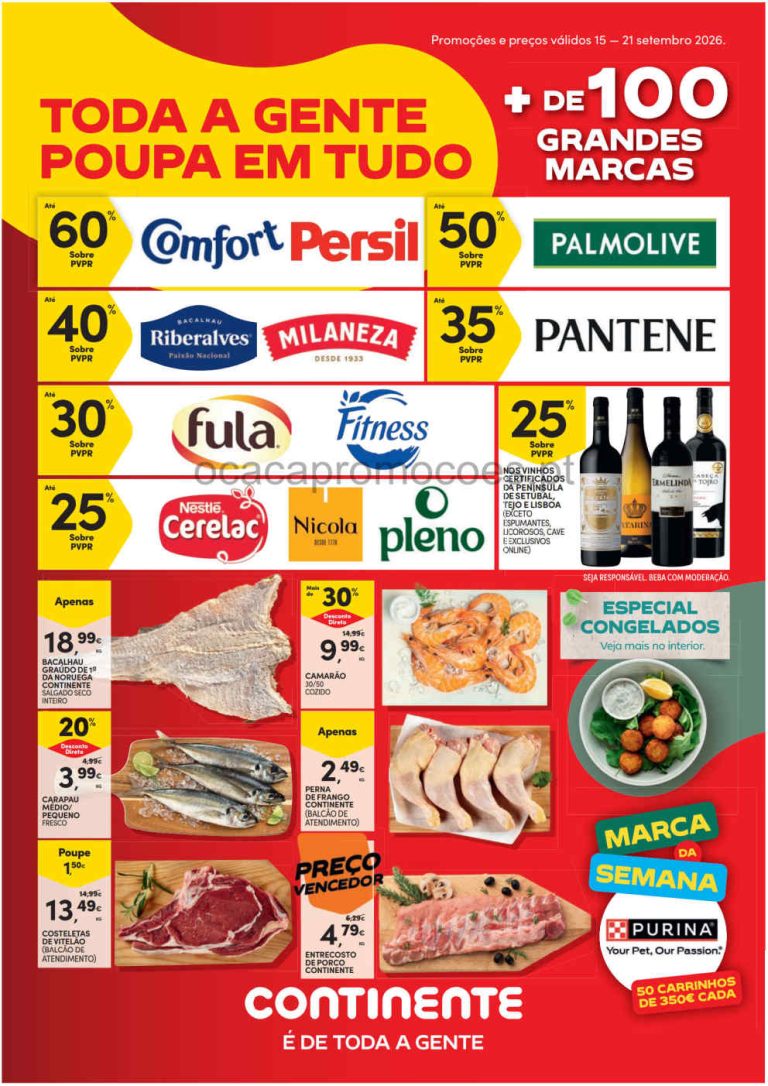 Folheto Continente – Antevisão Promoções 15 a 21 de setembro